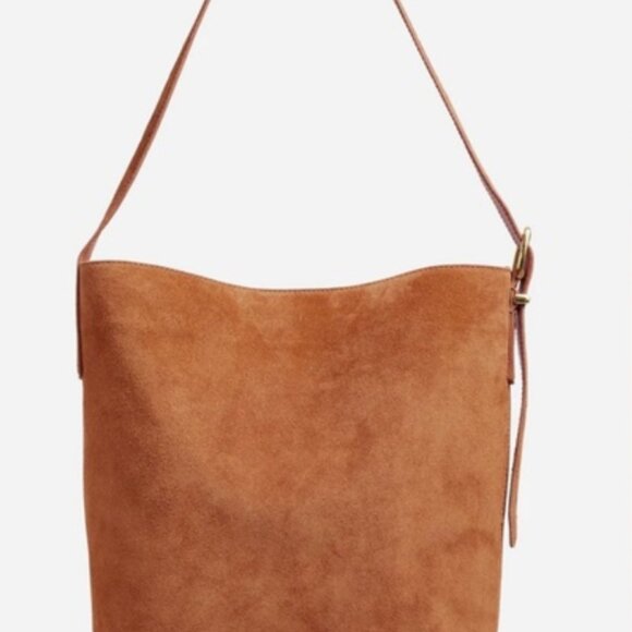 NWT Madewell The Essential Bucket Tote: Caramel Suede SOLD OUT ONLINE - Picture 5 of 10